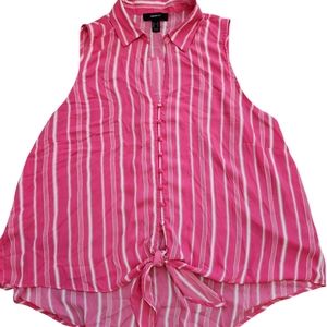 Forever 21 Collared Tie Front Blouse